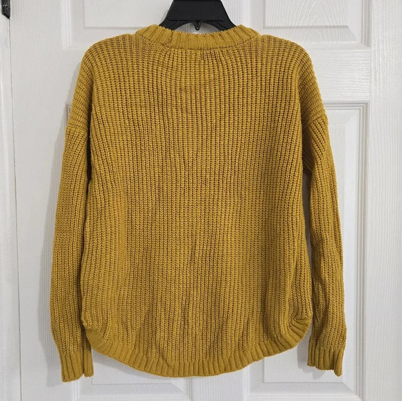 So Women's Knitted Sweater Dark Yellow Size Medium Boho Fall Winter Warm - Picture 3 of 10